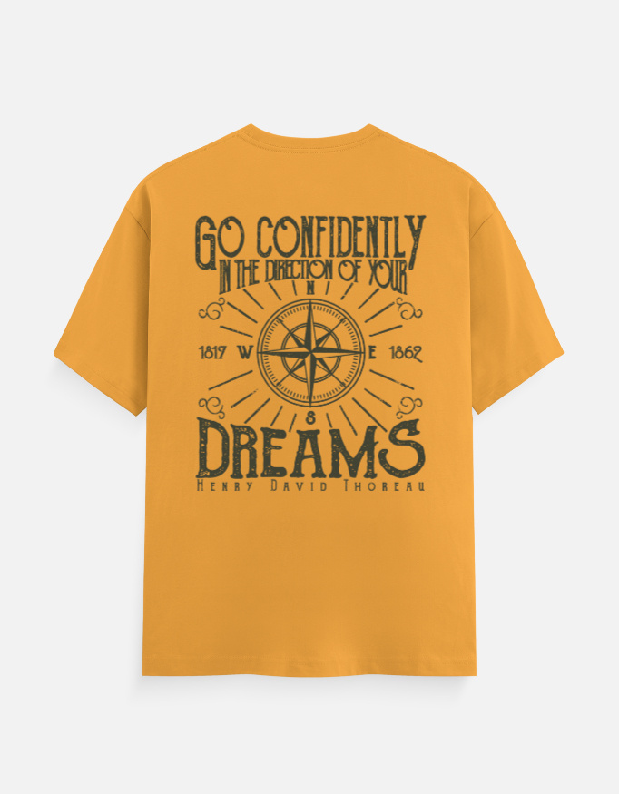 Go Confidently Dreams Graphic T-Shirt | Inspirational Compass Quote Back Print - Image 7
