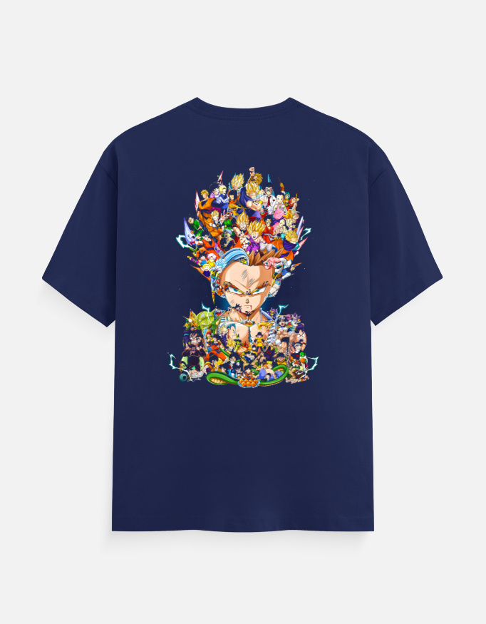 Anime Warrior Evolution Graphic T-Shirt | Epic Anime Heroes Collage Back Print - Image 8