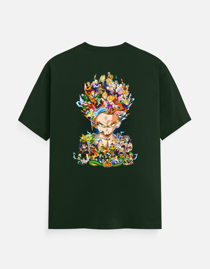 Anime Warrior Evolution Graphic T-Shirt | Epic Anime Heroes Collage Back Print - Image 9
