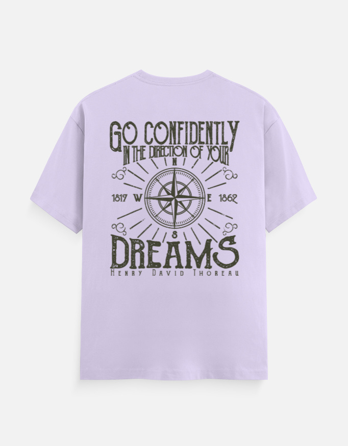 Go Confidently Dreams Graphic T-Shirt | Inspirational Compass Quote Back Print - Image 5