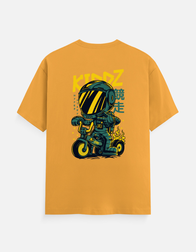 KIDZ Hyper Racer Graphic T-Shirt | Futuristic Bike Rider Back Print - Image 9