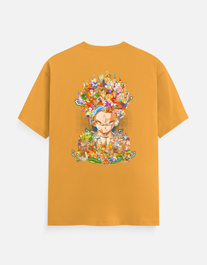 Anime Warrior Evolution Graphic T-Shirt | Epic Anime Heroes Collage Back Print - Image 3