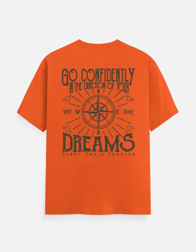 Go Confidently Dreams Graphic T-Shirt | Inspirational Compass Quote Back Print - Image 8
