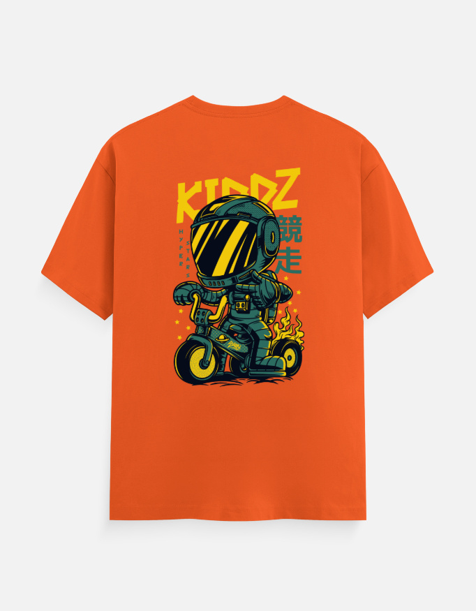 KIDZ Hyper Racer Graphic T-Shirt | Futuristic Bike Rider Back Print - Image 10