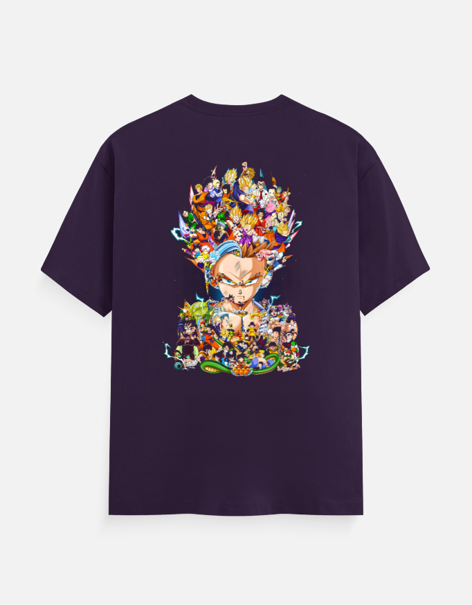 Anime Warrior Evolution Graphic T-Shirt | Epic Anime Heroes Collage Back Print - Image 6