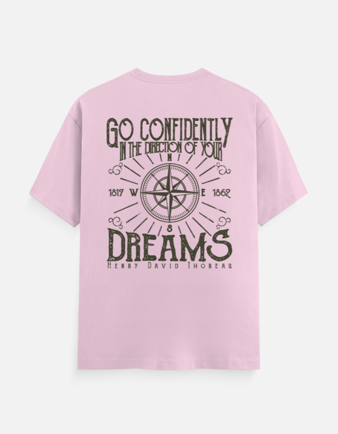 Go Confidently Dreams Graphic T-Shirt | Inspirational Compass Quote Back Print - Image 6