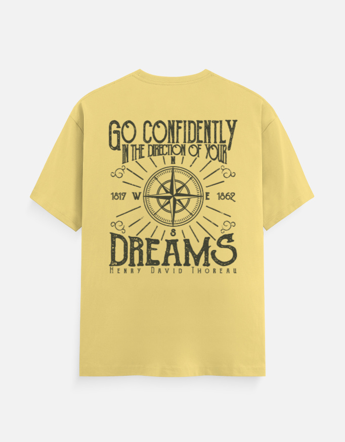 Go Confidently Dreams Graphic T-Shirt | Inspirational Compass Quote Back Print - Image 9