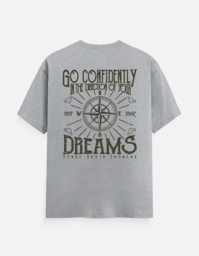 Go Confidently Dreams Graphic T-Shirt | Inspirational Compass Quote Back Print - Image 10